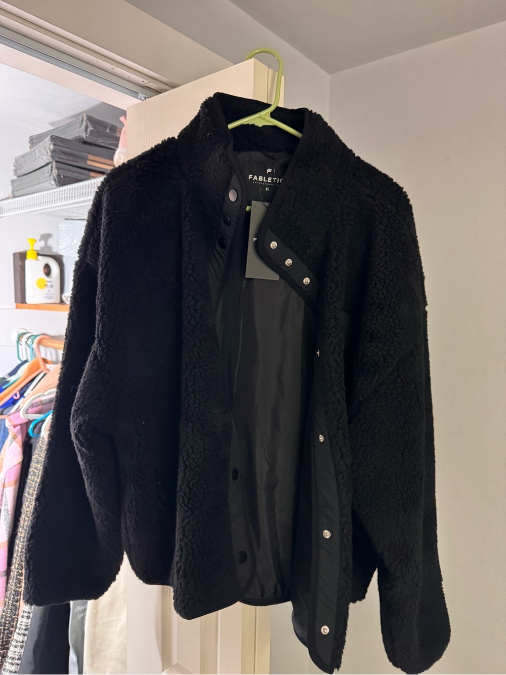 Fabletics Black Teddy Sherpa Jacket